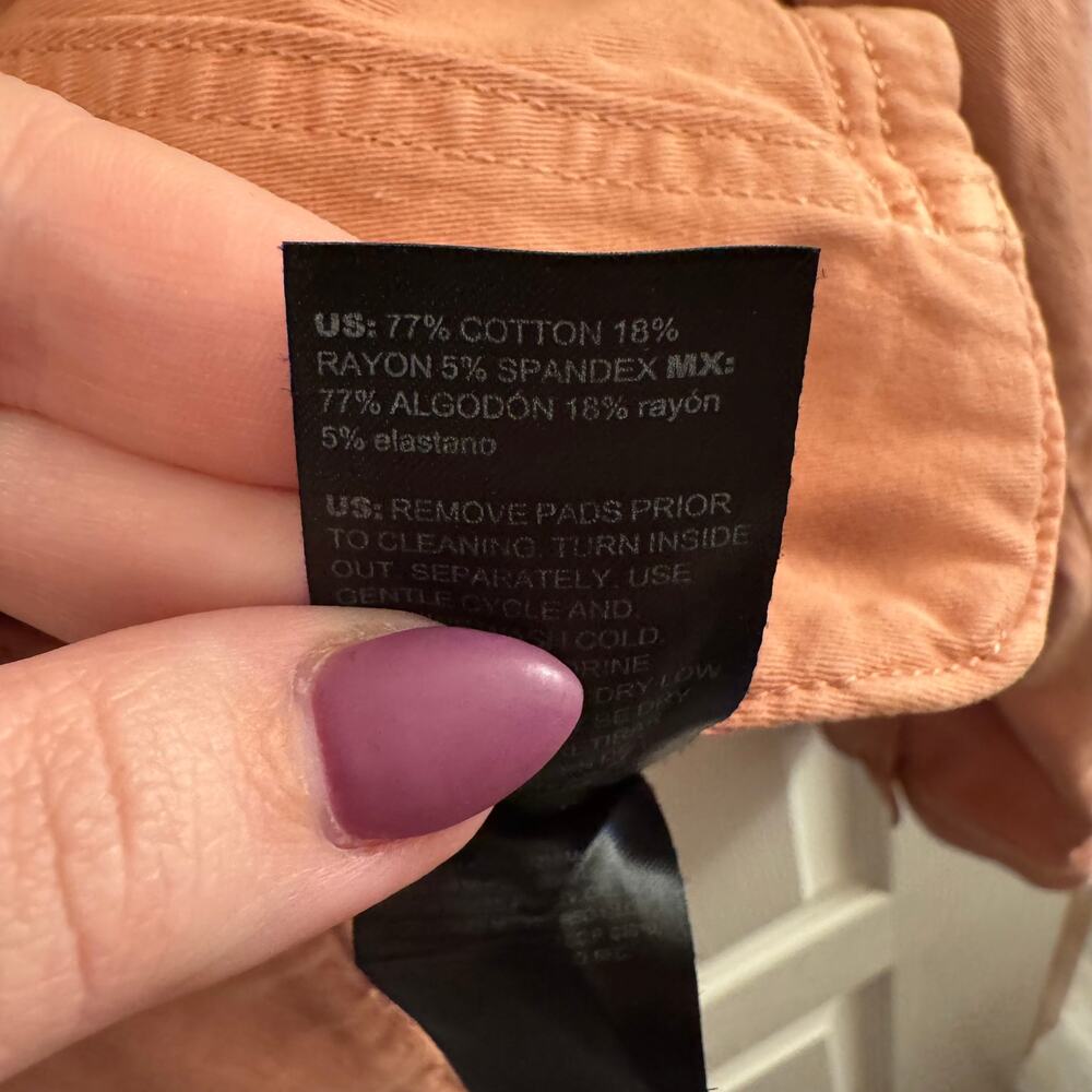 White House Black Market Cropped Military Jacket Coral Pink Women's 4 - Picture 4 of 8